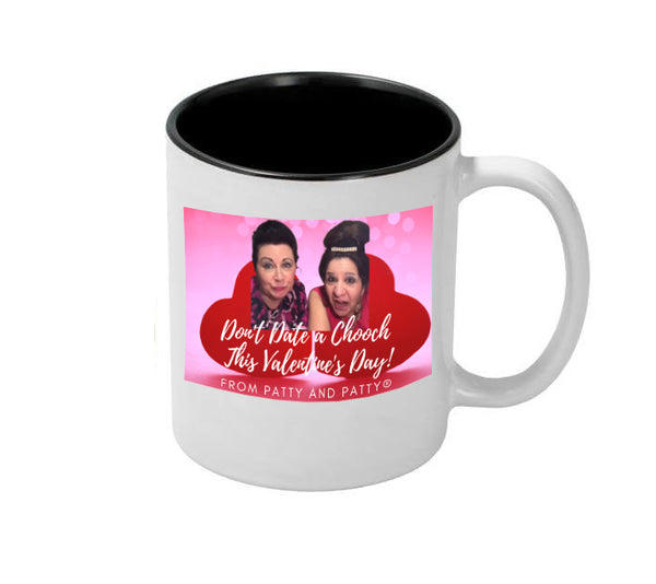 White Ceramic Mug with Black Inside Valentines day V3