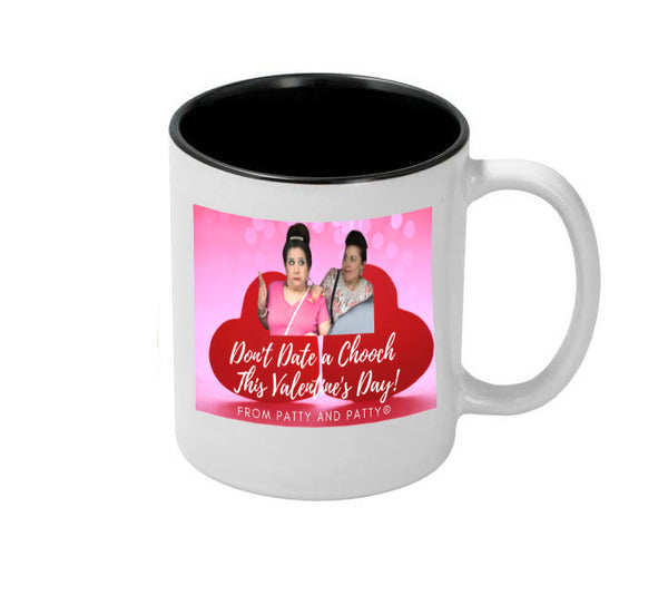 White Ceramic Mug with Black Inside Valentines day V2